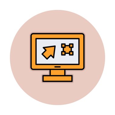 Ekran simgesinde basit Grafik Tasarım uygulaması, vektör illüstrasyonu