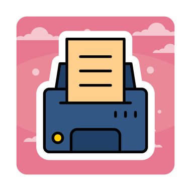 Yazıcı simgesi vektör illüstrasyonu