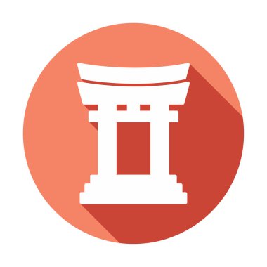 Basit Japon Tori Kapısı simgesi, vektör illüstrasyonu