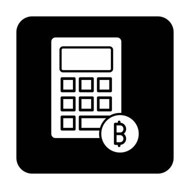 Şifreleme para birimi hesap makinesi web simgesi basit illüstrasyon