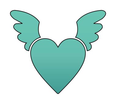 Melek Kalbi ikonu, vektör illüstrasyonu 