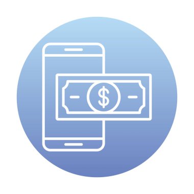 Basit Çevrimiçi Ödeme simgesi, vektör illüstrasyonu