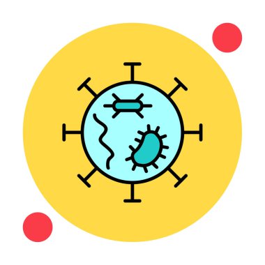 covid-19 parçacık işareti, vektör çizimi, virüs simgesi