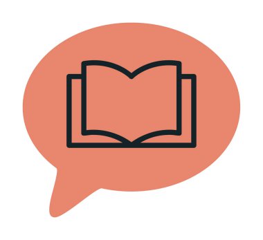 Sohbet kitabı simgesi, vektör illüstrasyonu