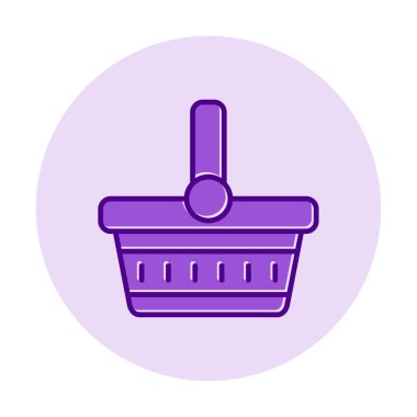 piknik sepeti web simgesi, vektör illüstrasyonu 