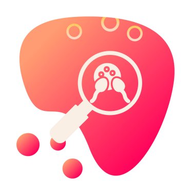 Büyüteç cam simgesi, vektör illüstrasyonlu bakteri denetimi  