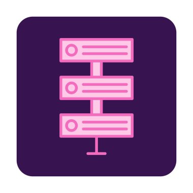 Ağ sunucu simgesinin vektör illüstrasyonu. Veritabanı basit simgesi 