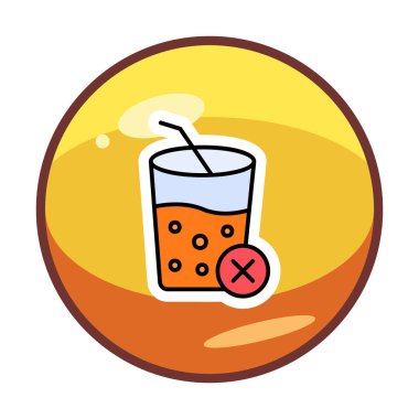 Meyve suyu işareti yok. Web simgesi basit illüstrasyon 