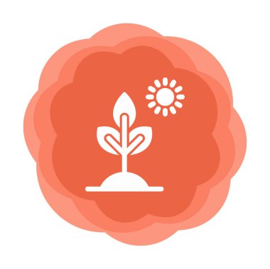 Biyoloji Bitki ana hatları simgesi beyaz arkaplanda izole edildi