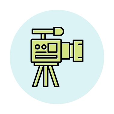 düz kamera ikonu vektör illüstrasyonu