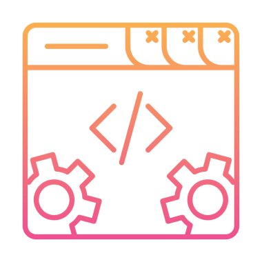 Basit programlama kodu optimizasyon simgesi, vektör illüstrasyonu