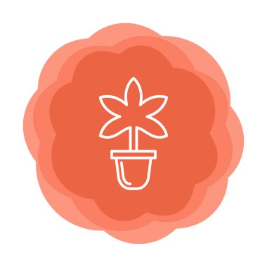 Basit Marihuana simgesi, vektör illüstrasyonu