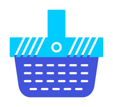 piknik sepeti web simgesi, vektör illüstrasyonu 