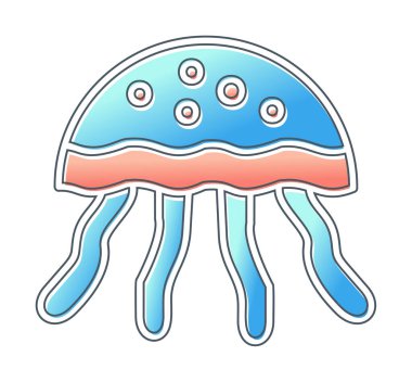 Denizanası. Web simgesi basit illüstrasyon                       