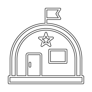 Basit Askeri Depo simgesi, vektör illüstrasyonu