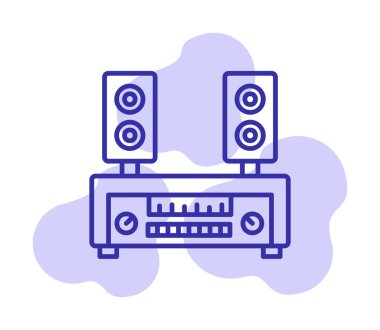 renk çizgisi ses hoparlörleri vektör çizimi 