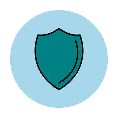 Kalkan yassı ikon vektör çizimi