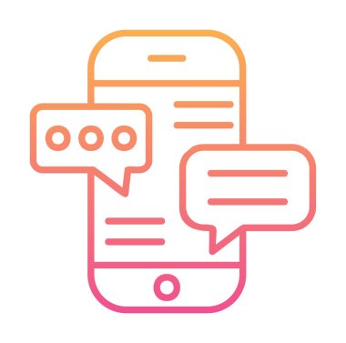 Basit akıllı telefon sohbet simgesi, vektör illüstrasyonu