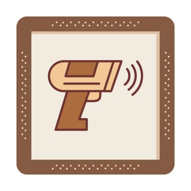 Basit barkod tarayıcı simgesi, vektör illüstrasyonu