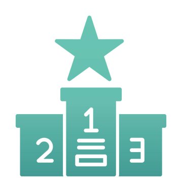 Podyum Şampiyonası ikon vektör illüstrasyonu