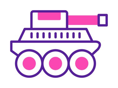 düz basit askeri tank vektör ikonu tasarımı
