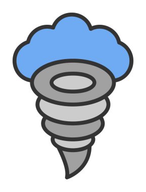 Tornado Simgesi, basit vektör illüstrasyonu