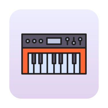 düz Sentezleyici simge vektör illüstrasyon tasarımı