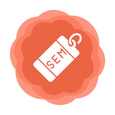 sem etiket simgesi, vektör illüstrasyonu  