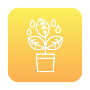 çömlek simgesine bitki, vektör illüstrasyonu 