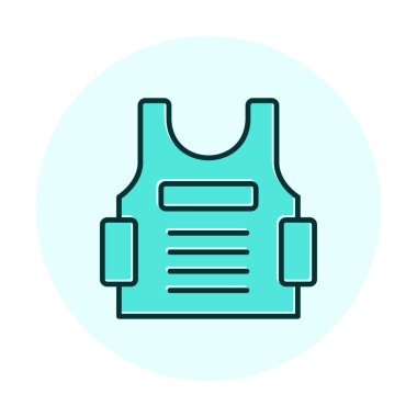 Kurşun geçirmez yelek ağ simgesi, vektör illüstrasyonu