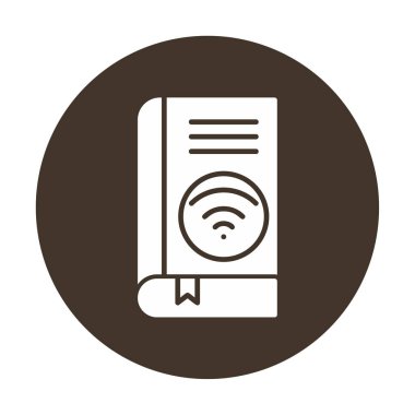 Wifi kitap ikonu vektör illüstrasyonu