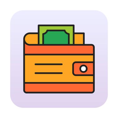 Basit cüzdan. simge vektör illüstrasyon tasarımı