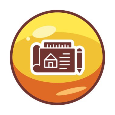 Basit Mimari Planı simgesi, vektör illüstrasyonu