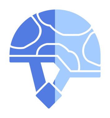 Askeri miğfer vektör renk çizgisi simgesi