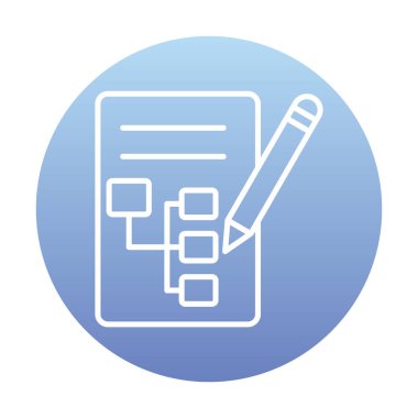 Kalem simgesi ile yazma Planı, vektör illüstrasyonu basit  