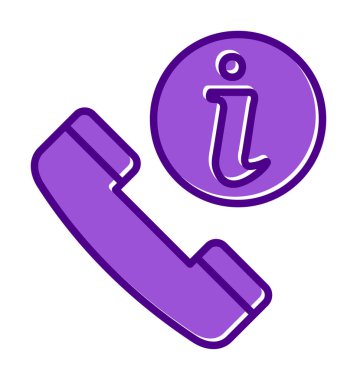 Basit çağrı bilgi simgesi, vektör illüstrasyonu