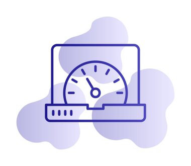 Vektör hızı test dizüstü bilgisayarı web simgesi, vektör illüstrasyonu