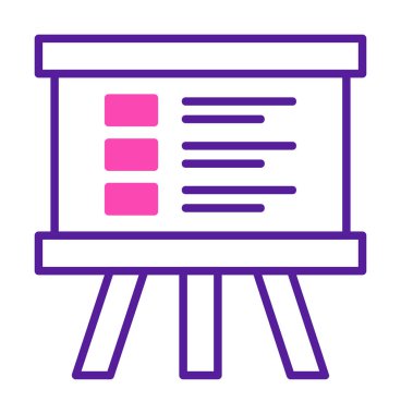 Üniversite Sunum ikonu vektör illüstrasyonu 