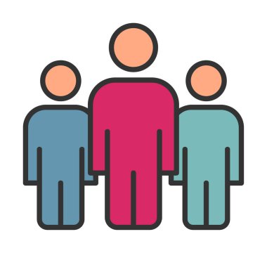 grup insan düz biçim vektör çizimi 