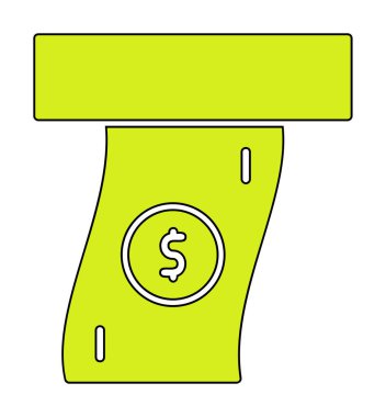 Ödeme sembolü, ödenecek dolar banknotu, vektör simgesi tasarımı