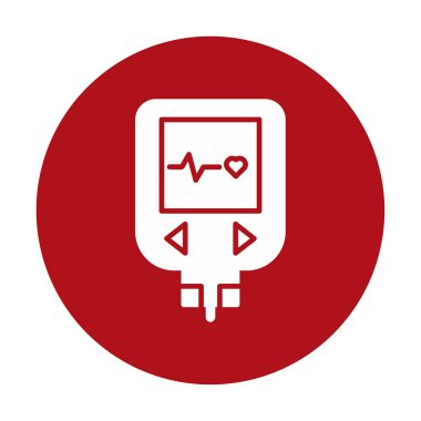 düz Glucometer ikon vektör illüstrasyon tasarımı