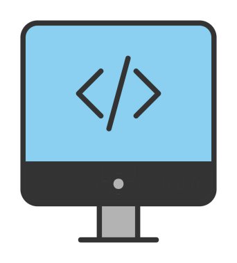 Kodlama. Web simgesi basit illüstrasyon                  
