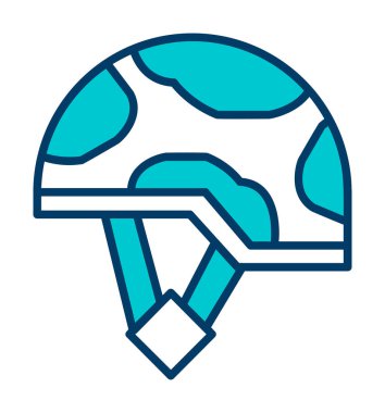 Askeri miğfer vektör renk çizgisi simgesi