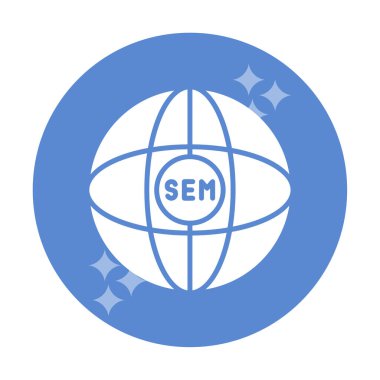 Basit düz küre ve Sem simgesi vektör illüstrasyonu