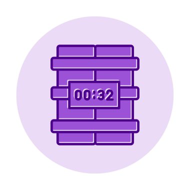 Zaman bombası ikonu vektör illüstrasyonu.