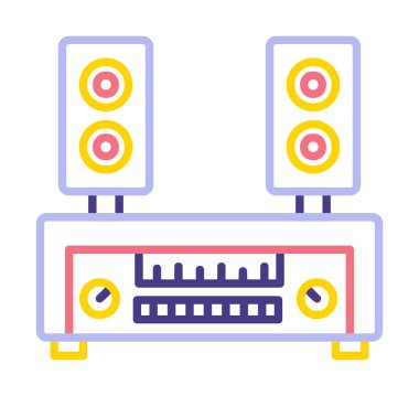 renk çizgisi ses hoparlörleri vektör çizimi 