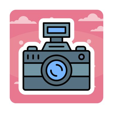 fotoğraf makinesi ikon vektör illüstrasyonu                      
