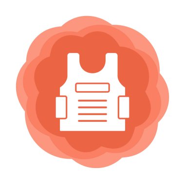 Kurşun geçirmez yelek ağ simgesi, vektör illüstrasyonu