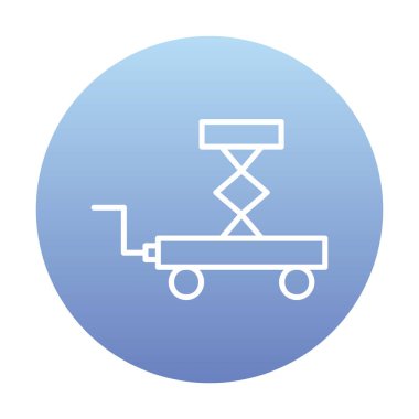 Makas kaldırma simgesi tasarımı, vektör illüstrasyonu