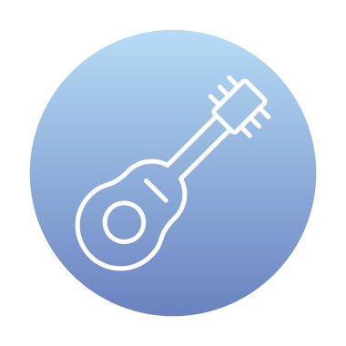 Basit düz gitar simgesi vektör çizimi